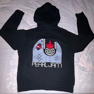 Pearl Jam Full Zip Hooded Sweatshirt Men’s Over Size Small Black